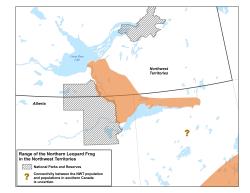 Northern leopard frog - map